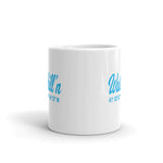 Watchill'n 'Local Coordinates' Ceramic Mug - (Cyan) - Watch Hill RI t-shirts with vintage surfing and motorcycle designs.