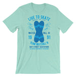 Watchill'n 'Live to Skate' - Short-Sleeve Unisex T-Shirt (Lt. Blue/Blue) - Watchill'n
