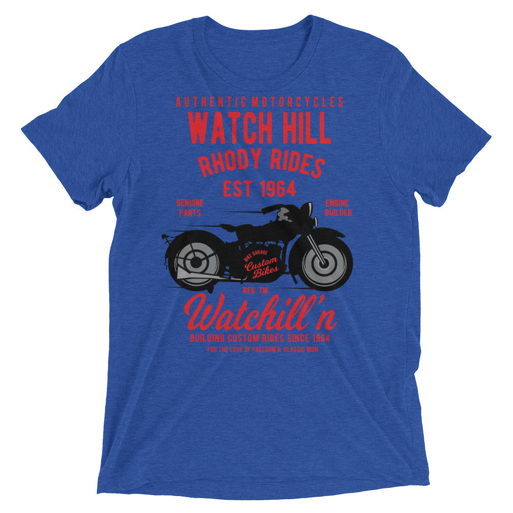 Watchill’n ‘Rhody Rides’ Unisex Short sleeve t-shirt (Red/Black) - Watchill'n