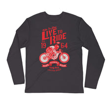 Load image into Gallery viewer, Watchill’n ‘Live To Ride’ Premium Long Sleeve Fitted Crew (Red) - Watchill&#39;n