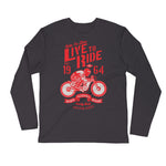 Watchill’n ‘Live To Ride’ Premium Long Sleeve Fitted Crew (Red) - Watchill'n