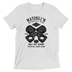 Watchill’n ‘Built Not Bought’ Unisex Short sleeve t-shirt (Black/Grey) - Watchill'n