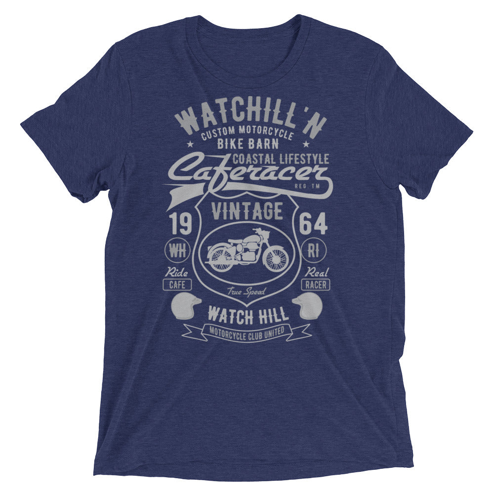 Watchill’n ‘Bike Barn’ Unisex Short sleeve t-shirt (Dk Grey/Grey) - Watchill'n