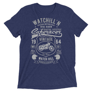 Watchill’n ‘Bike Barn’ Unisex Short sleeve t-shirt (Dk Grey/Grey) - Watchill'n