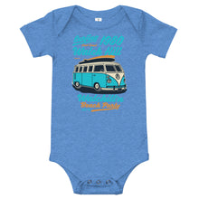 Load image into Gallery viewer, Watchill&#39;n &#39;Beach Party&#39; - Baby Jersey Short Sleeve One Piece (Turquoise) - Watch Hill RI t-shirts with vintage surfing and motorcycle designs.
