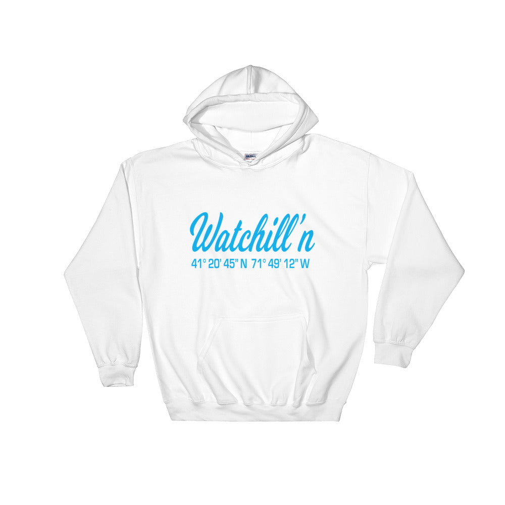 Watchill'n 'Coordinates' Logo - Hoodie (Cyan) - Watchill'n