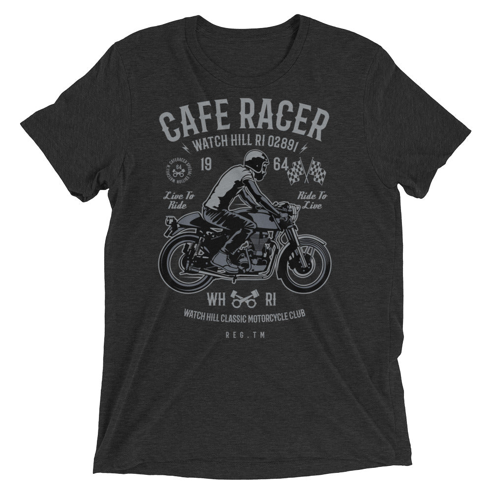 Watchill’n ‘Cafe Racer’ Unisex Short sleeve t-shirt (Grey/Black) - Watchill'n