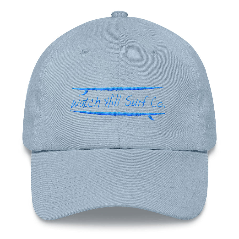 Watch Hill Surf Co. 'Parallel Boards' Hat (Cyan) - Watch Hill RI t-shirts with vintage surfing and motorcycle designs.