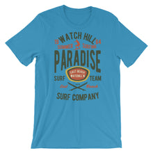 Load image into Gallery viewer, Watchill&#39;n &#39;Summer Surfing&#39; - Short-Sleeve Unisex T-Shirt (Green/Terracotta) - Watchill&#39;n