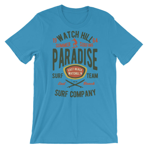 Watchill'n 'Summer Surfing' - Short-Sleeve Unisex T-Shirt (Green/Terra