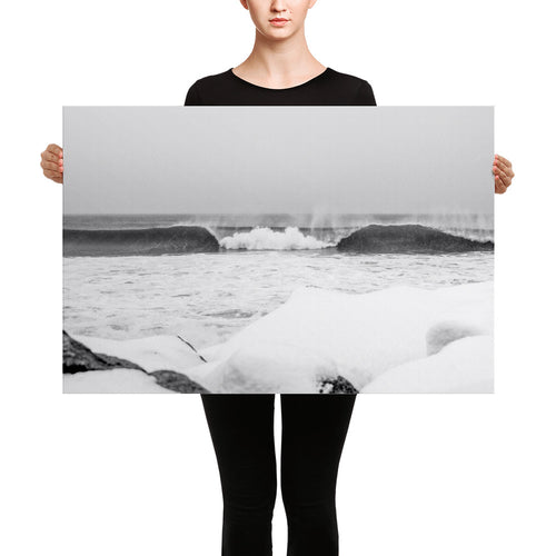 Watch Hill 'Winter Waves', Canvas Prints - Watch Hill RI t-shirts with vintage surfing and motorcycle designs.
