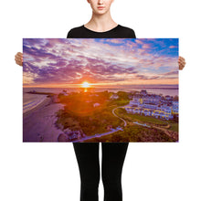 Load image into Gallery viewer, Watch Hill Sunset Over East Beach, Canvas Prints - Watch Hill RI t-shirts with vintage surfing and motorcycle designs.