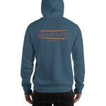 Watch Hill Surf Co. 'Parallel Boards' Unisex Hoodie - (Orange) - Watch Hill RI t-shirts with vintage surfing and motorcycle designs.