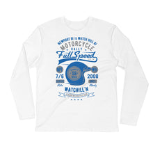 Load image into Gallery viewer, Watchill’n ‘Full Speed’ Premium Long Sleeve Fitted Crew (Grey/Blue) - Watchill&#39;n