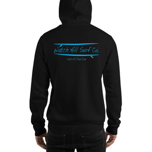 Watch Hill Surf Co. 'Parallel Boards' Unisex Hoodie - (Blue) - Watch Hill RI t-shirts with vintage surfing and motorcycle designs.