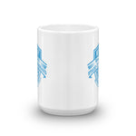 Watch Hill 'Paddle Board Club' Ceramic Mug - (Lt. Blue) - Watch Hill RI t-shirts with vintage surfing and motorcycle designs.