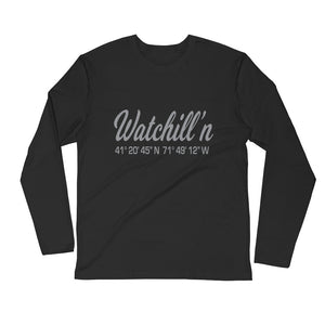 Watchill'n 'Coordinate' Logo Premium Long Sleeve Fitted Crew (Grey) - Watchill'n