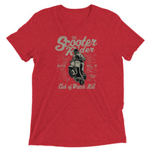 Load image into Gallery viewer, Watchill’n ‘Scooter Rider’ Unisex Short Sleeve t-shirt (Grey/Black) - Watch Hill RI t-shirts with vintage surfing and motorcycle designs.