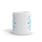 Watch Hill ‘Surf Co.’ Ceramic Mugs in 11oz. or 15oz. (Cyan) - Watch Hill RI t-shirts with vintage surfing and motorcycle designs.