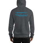Watch Hill Surf Co. 'Parallel Boards' Unisex Hoodie - (Blue) - Watch Hill RI t-shirts with vintage surfing and motorcycle designs.