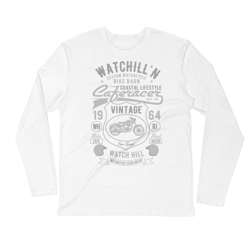 Watchill’n ‘Bike Barn’ Premium Long Sleeve Fitted Crew (Grey) - Watchill'n