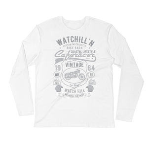 Watchill’n ‘Bike Barn’ Premium Long Sleeve Fitted Crew (Grey) - Watchill'n