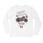 Watchill’n ‘Road Race’ Premium Long Sleeve Fitted Crew (Maroon/Grey) - Watchill'n