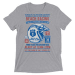 Watchill’n ‘Beach Racing’ Unisex Short sleeve t-shirt (Blue/Rust) - Watchill'n