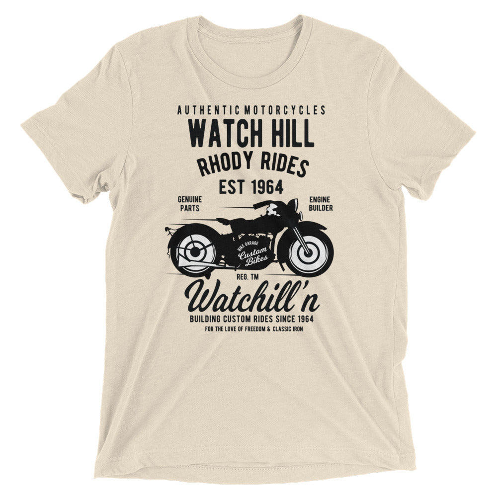 Watchill’n ‘Rhody Rides’ Unisex Short sleeve t-shirt (Black) - Watchill'n