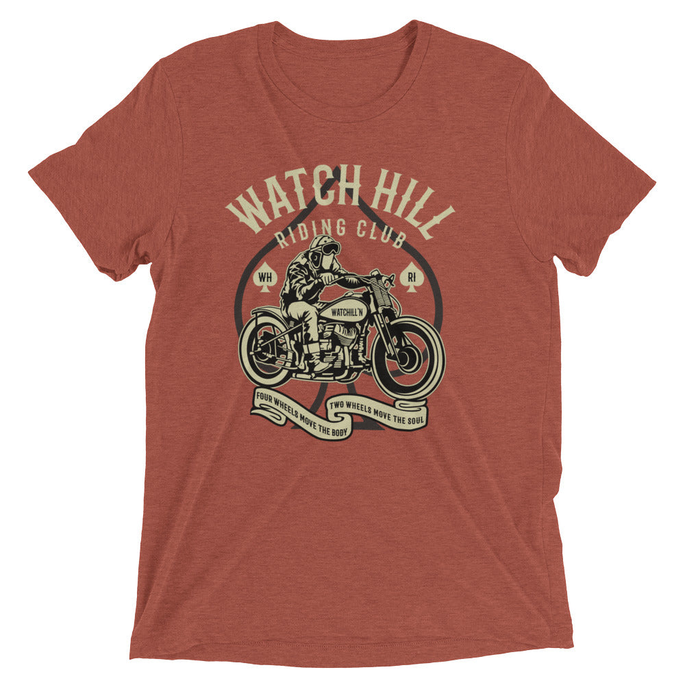 Watchill’n ‘Riders Club 2’ Unisex Short sleeve t-shirt (Creme/Dk Grey) - Watchill'n