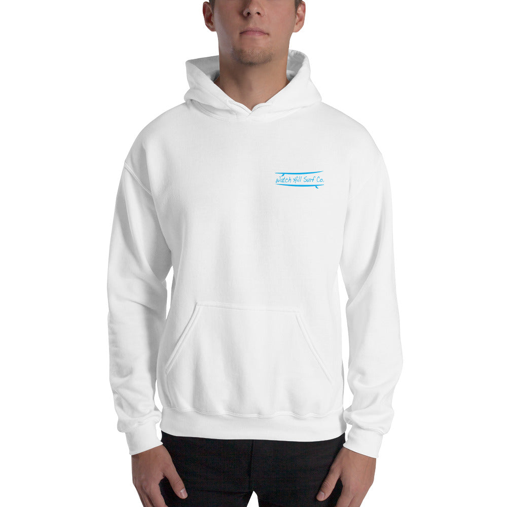 Watch Hill Surf Co. 'Parallel Boards' Unisex Hoodie - (Blue) - Watch Hill RI t-shirts with vintage surfing and motorcycle designs.
