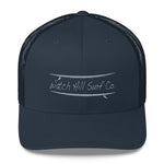 Watch Hill Surf Co. 'Parallel Boards' Trucker Cap (Grey) - Watch Hill RI t-shirts with vintage surfing and motorcycle designs.