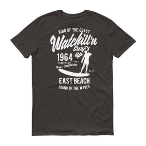 Watchill'n 'Surf's Up' - Short-Sleeve Unisex T-Shirt (White) - Watchill'n