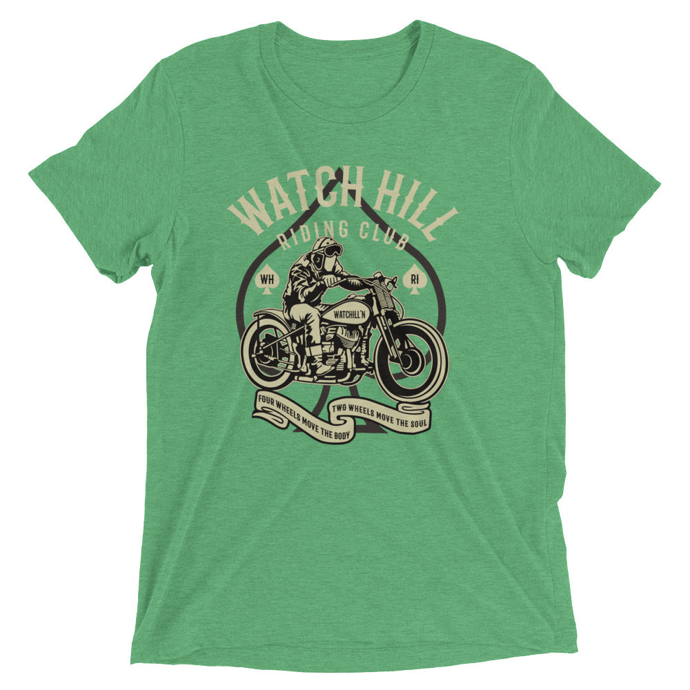 Watchill’n ‘Riders Club 2’ Unisex Short sleeve t-shirt (Creme/Dk Grey) - Watchill'n