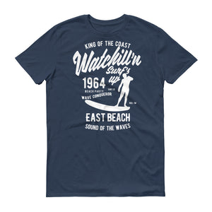 Watchill'n 'Surf's Up' - Short-Sleeve Unisex T-Shirt (White) - Watchill'n