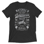 Watchill’n ‘Bike Barn’ Unisex Short sleeve t-shirt (Dk Grey/Grey) - Watchill'n
