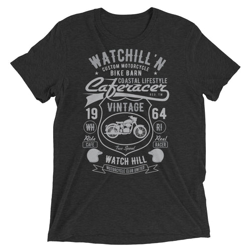 Watchill’n ‘Bike Barn’ Unisex Short sleeve t-shirt (Dk Grey/Grey) - Watchill'n