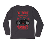 Watchill’n ‘Rhody Rides’ Premium Long Sleeve Fitted Crew (Red) - Watchill'n