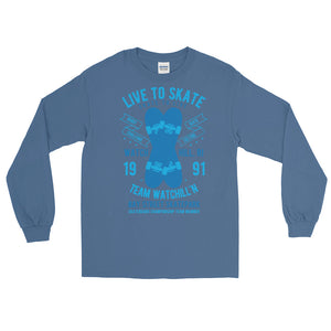 Watchill'n 'Live to Skate' - Long-Sleeve T-Shirt (Lt. Blue/Blue) - Watchill'n
