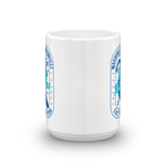 Watchill'n 'Surf RIder' Ceramic Mug - (Navy/Turquoise) - Watch Hill RI t-shirts with vintage surfing and motorcycle designs.