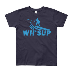 Watchill'n® 'WH-SUP Paddle Boarding' - Youth Short Sleeve T-Shirt (Blue) - Watchill'n