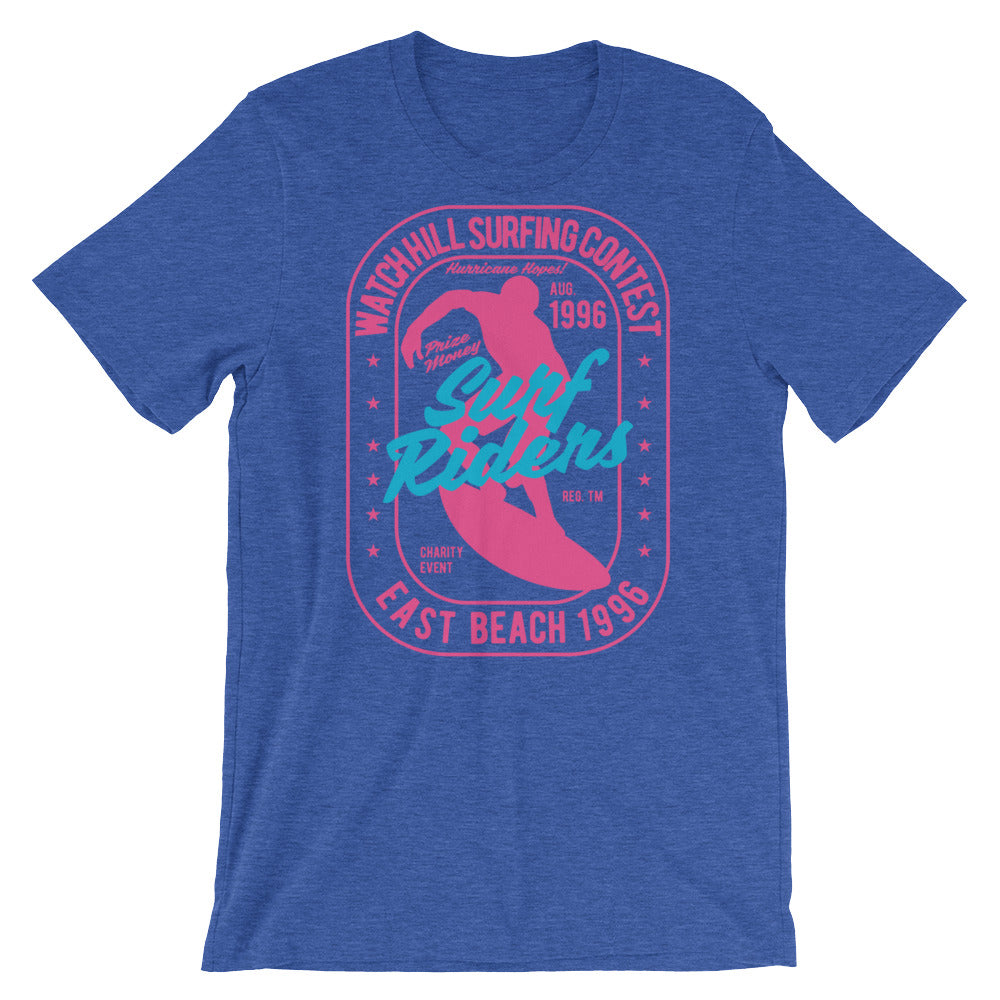 Watchill'n 'Surf Riders' - Short-Sleeve Unisex T-Shirt (Pink) - Watchill'n