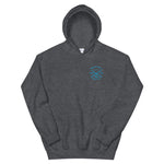 Watch Hill 'Surf Co.’ Unisex Hoodie (Blue) - Watch Hill RI t-shirts with vintage surfing and motorcycle designs.