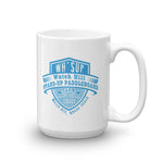 Watch Hill 'Paddle Board Club' Ceramic Mug - (Lt. Blue) - Watch Hill RI t-shirts with vintage surfing and motorcycle designs.