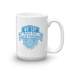 Watch Hill 'Paddle Board Club' Ceramic Mug - (Lt. Blue) - Watch Hill RI t-shirts with vintage surfing and motorcycle designs.
