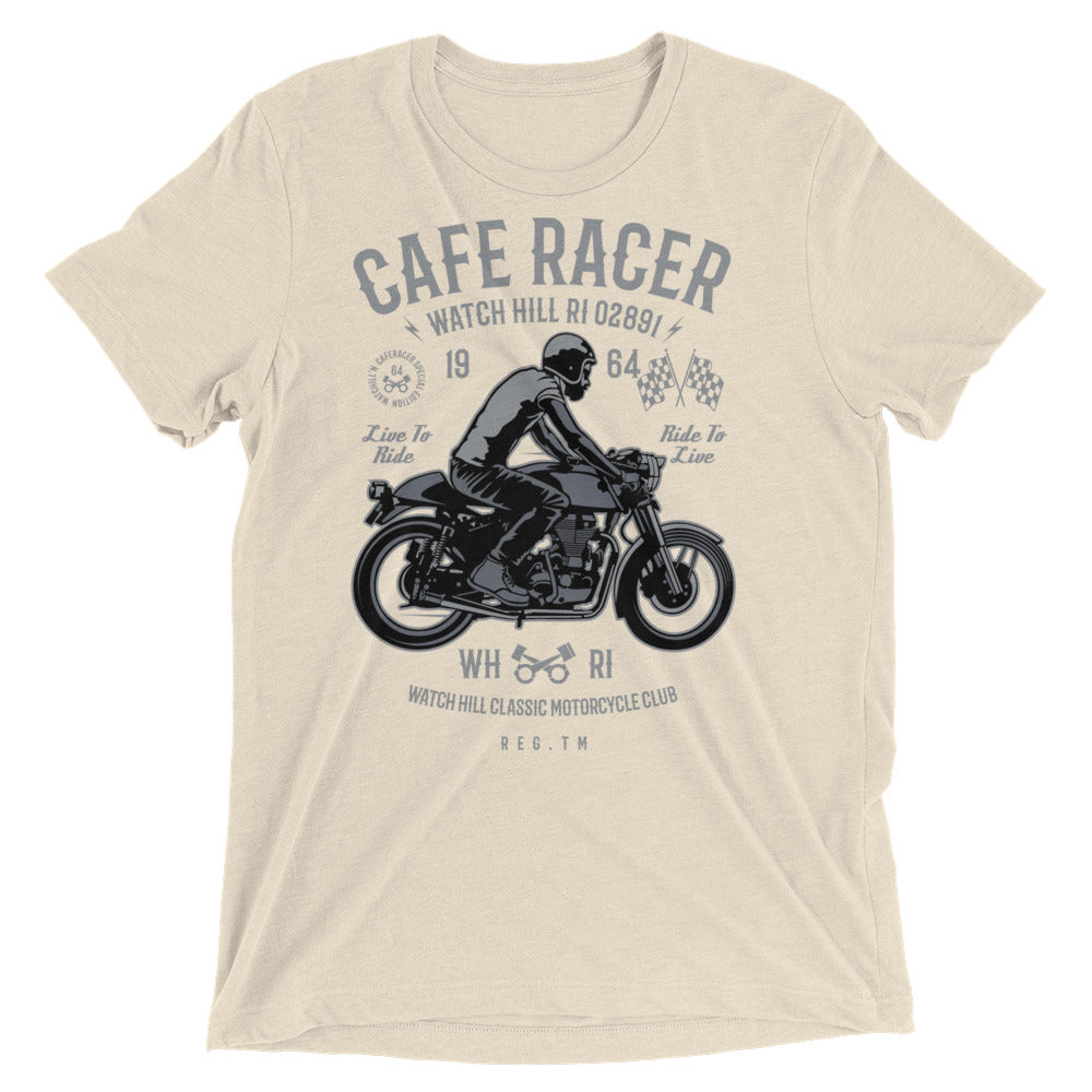 Watchill’n ‘Cafe Racer’ Unisex Short sleeve t-shirt (Grey/Black) - Watchill'n