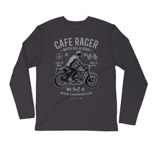 Load image into Gallery viewer, Watchill’n ‘Cafe Racer’ Premium Long Sleeve Fitted Crew (Grey) - Watchill&#39;n