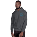 Watch Hill 'Surf Co.’ Unisex Hoodie (Blue) - Watch Hill RI t-shirts with vintage surfing and motorcycle designs.