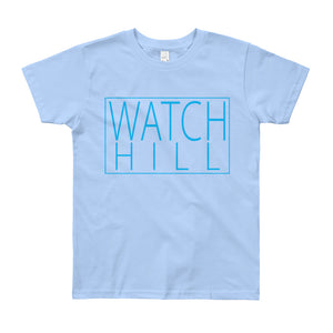 Watch Hill 'Rectangular Logo' - Youth Short Sleeve T-Shirt (Cyan) - Watchill'n