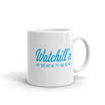 Watchill'n 'Local Coordinates' Ceramic Mug - (Cyan) - Watch Hill RI t-shirts with vintage surfing and motorcycle designs.